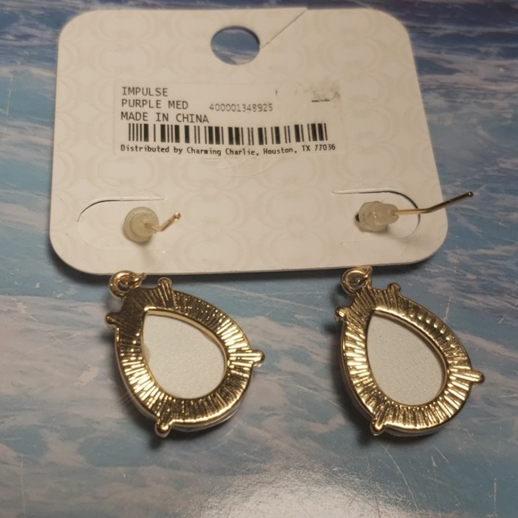 Impulse purple Hypo Allergenic Earrings - Picture 5 of 6